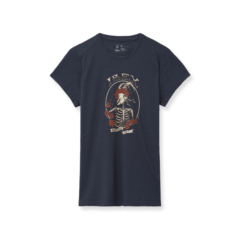 ibex Women's Journey Short Sleeve Art Tee Greatwool Dead Cosmos