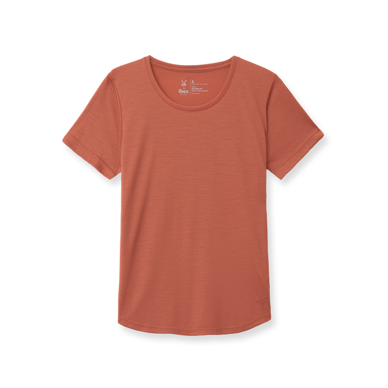 ibex Women's Naturalist Short Sleeve Low Crew Redwood