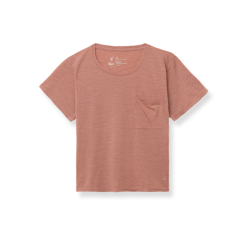 Ibex Women's Paradox Pocket Short Sleeve Tee Silver Melange