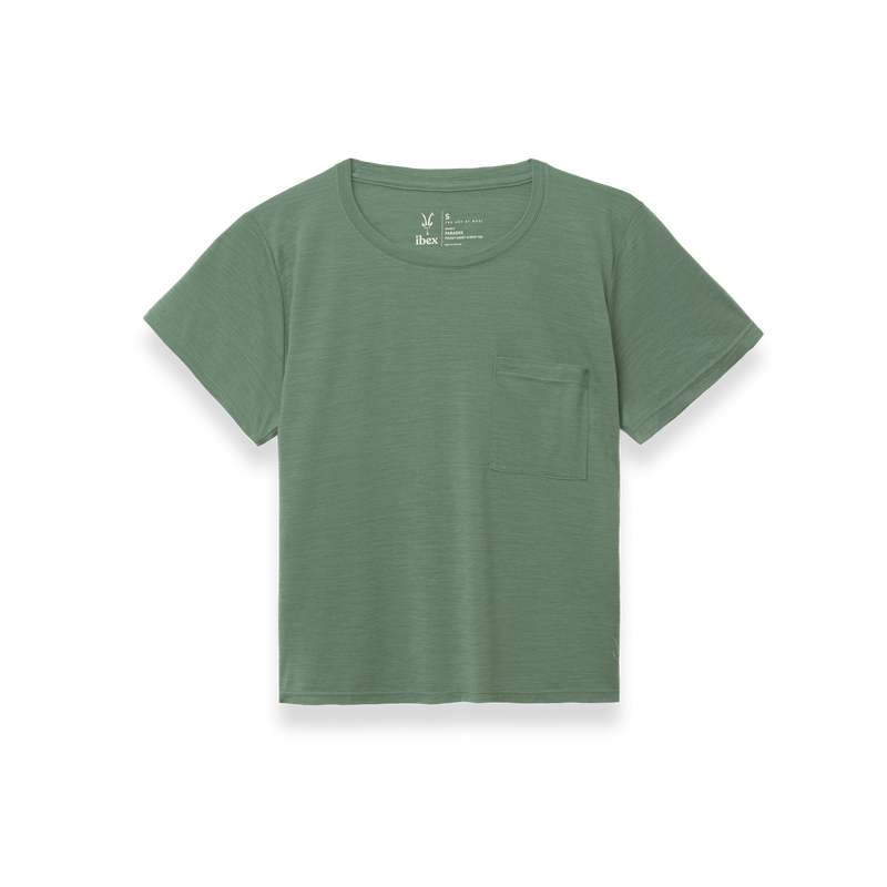 Ibex Women's Paradox Pocket Short Sleeve Tee Silver Melange