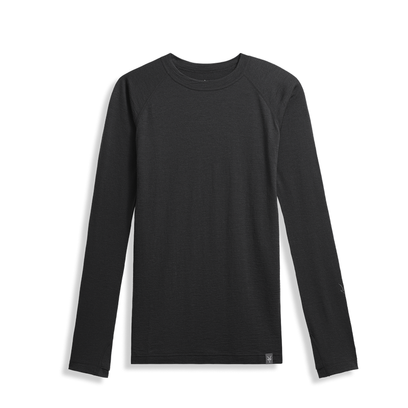Ibex Women's Woolies Pro Tech Crew Black Grey Stripe
