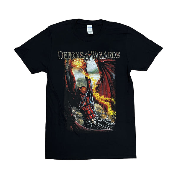 iced earth DEMONS & WIZARDS Demon Front Wizard Back T-Shirt