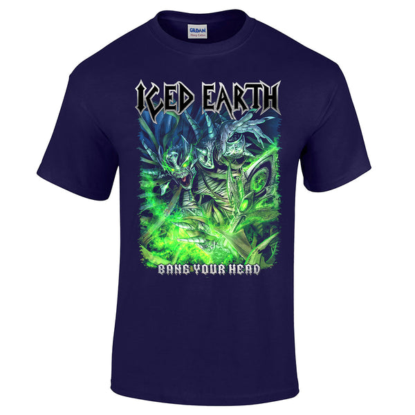 Iced Earth ICED EARTH Bang Your Head T-Shirt - Cobalt