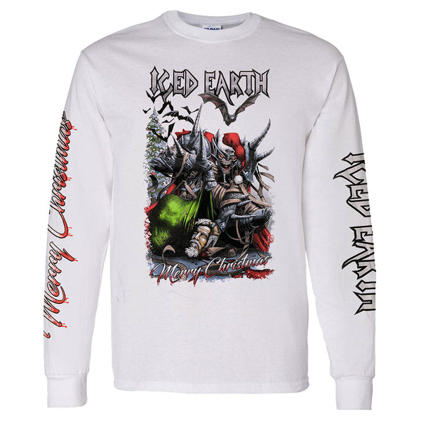 Iced Earth ICED EARTH Santa Claws Long Sleeve - White