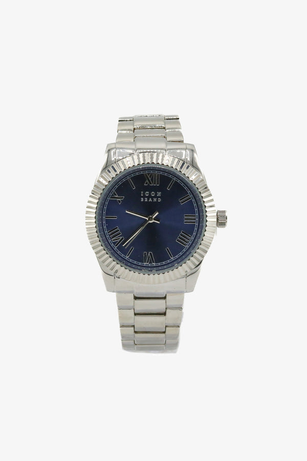 icon brand Icon Brand Agent Watch in Silver and Blue