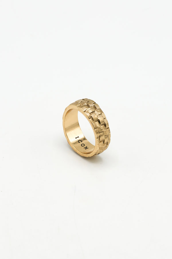 Icon Brand Icon Brand Gold Culture Clash Bamboo Weave Band Ring