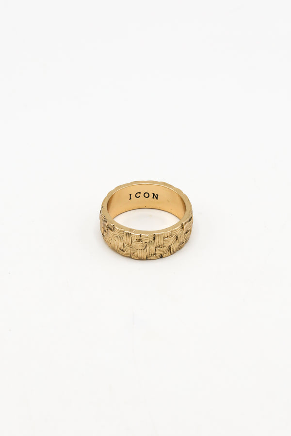 icon brand Icon Brand Gold Culture Clash Bamboo Weave Band Ring