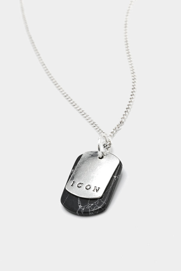 Icon Brand Icon Brand Silver Double Tag Necklace