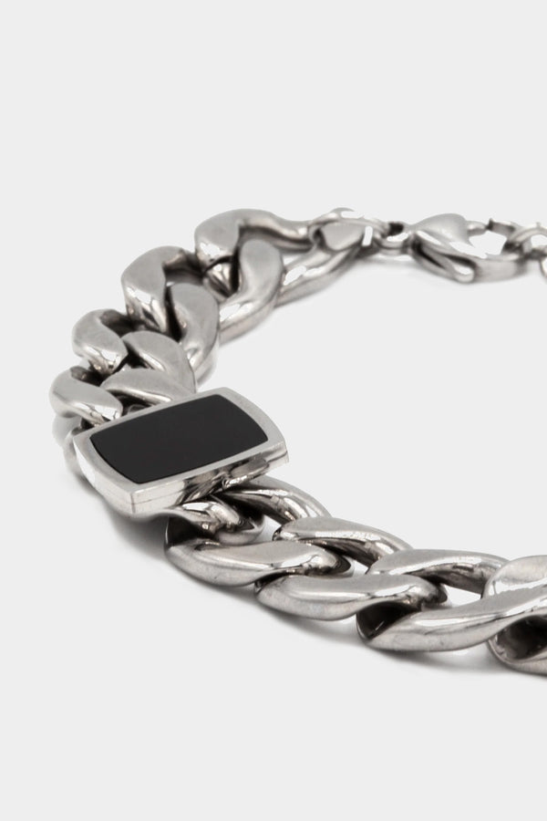 Icon Brand Icon Brand Silver Onyx Chain Bracelet