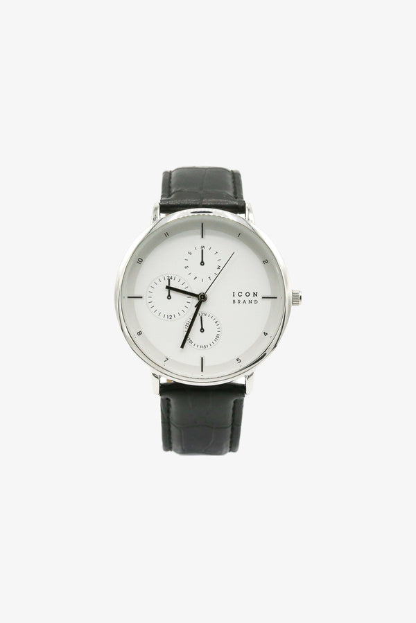 icon brand Icon Brand Pioneer Watch in Black and Silver