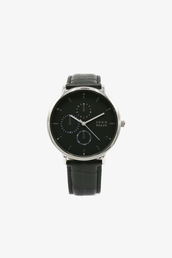 icon brand Icon Brand Pioneer Watch in Black and Silver