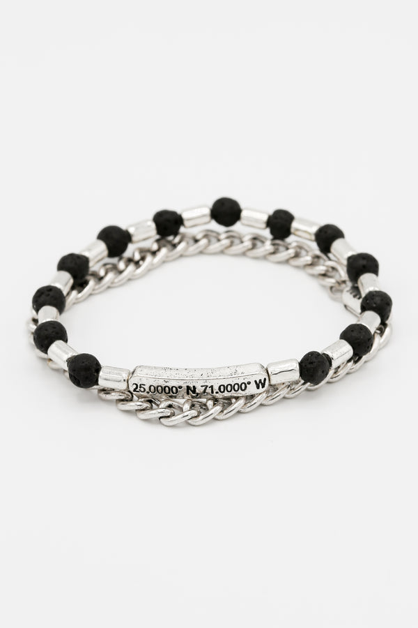 icon brand Icon Brand Silver Coordinates Bracelet Combo