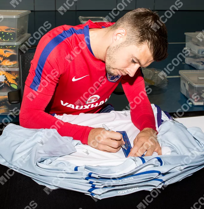 Icons Aaron Cresswell England Back Signed 2016-17 Home Shirt