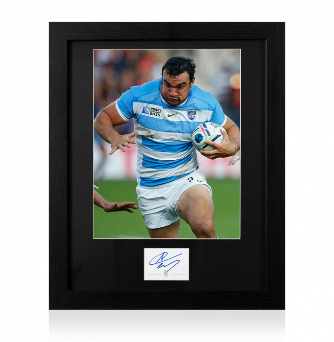 icons Agustin Creevy Signed Rugby World Cup 2015 Card and Argentina Photo Frame