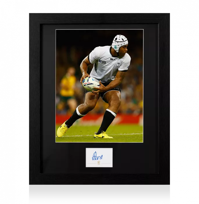 icons Akapusi Qera Signed Rugby World Cup 2015 Card and Fiji Photo Frame