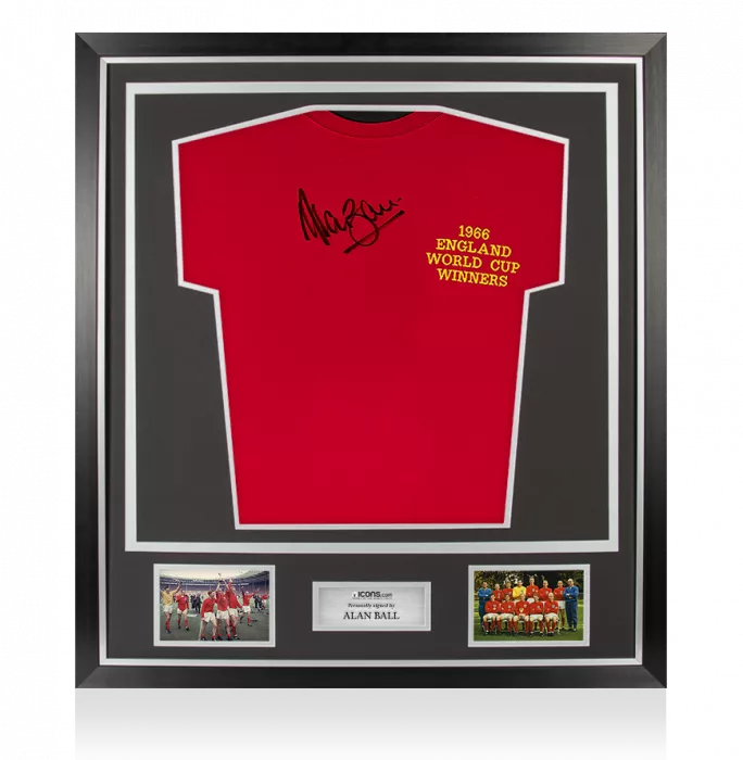 Icons Alan Ball Front Signed England 1966 Shirt In Classic Frame: FIFA World Cup Winners Edition