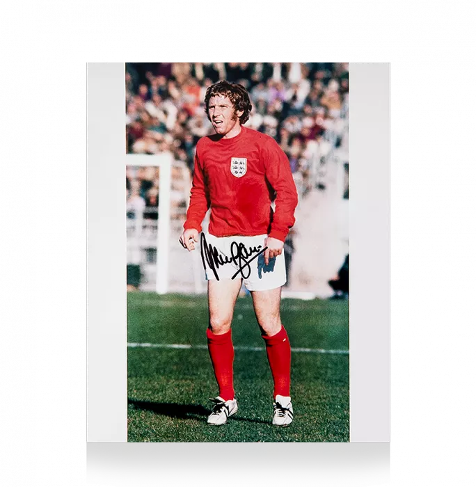 Icons Alan Ball Signed Mini England Photo: Three Lions Legend
