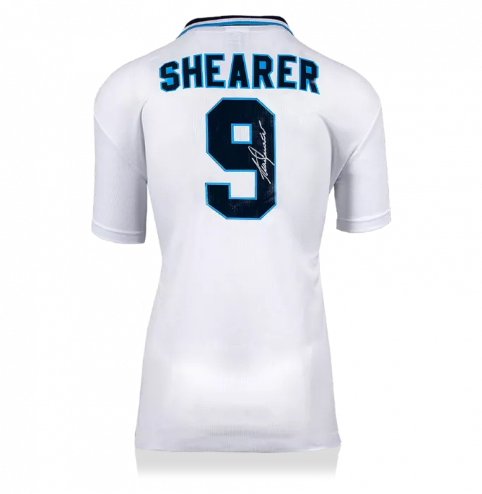 icons Alan Shearer Back Signed England 1996 Home Shirt
