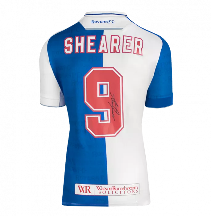 Icons Alan Shearer Back Signed Modern Blackburn Rovers Home Shirt In Classic Frame