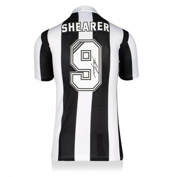 Icons Alan Shearer Back Signed Newcastle United Retro Home Shirt In Hero Frame: Option 1
