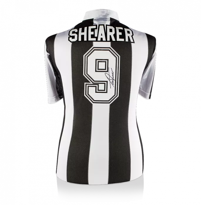 icons Alan Shearer Back Signed Newcastle United Retro Home Shirt