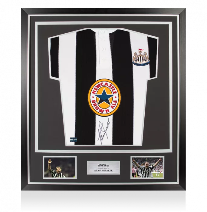 Icons Alan Shearer Front Signed Newcastle 1996-97 Home Shirt In Classic Frame