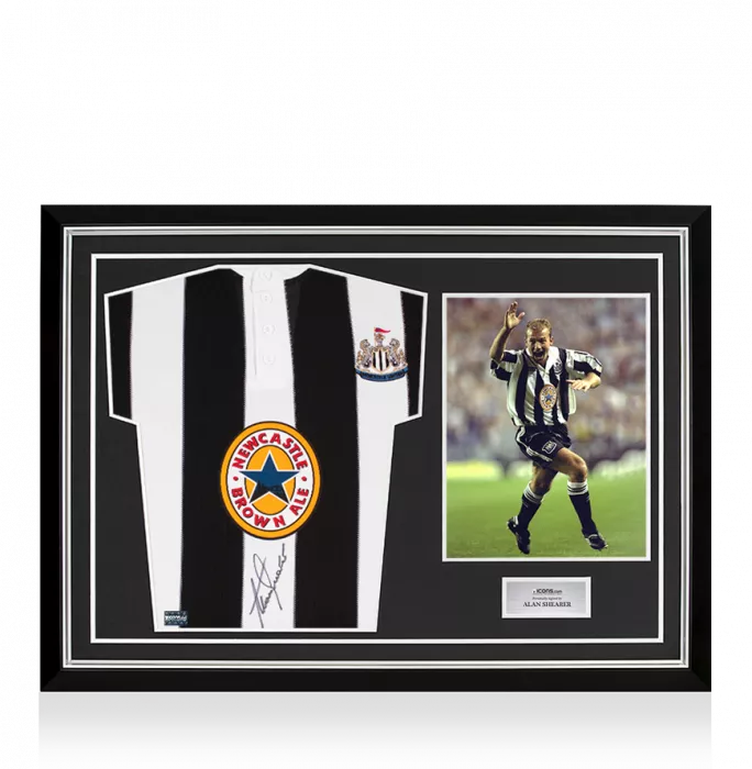 icons Alan Shearer Front Signed Newcastle 1996-97 Home Shirt In Hero Frame: Option 1