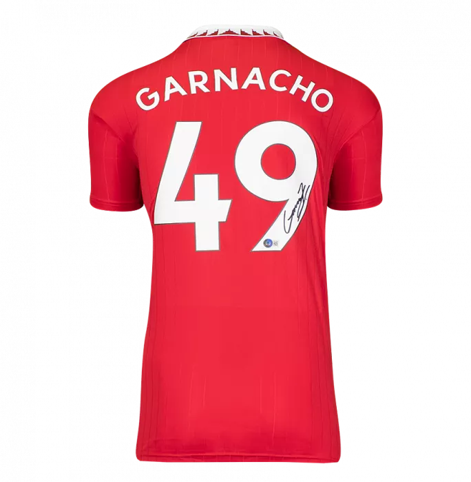 icons Alejandro Garnacho Back Signed Manchester United 2022-23 Home Shirt