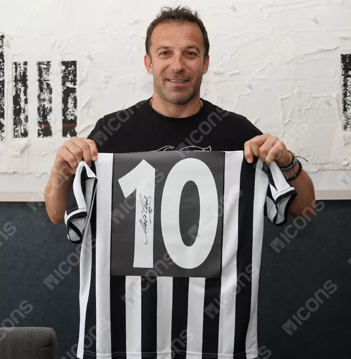 Icons Alessandro Del Piero Back Signed Juventus 1994-95 Home Shirt
