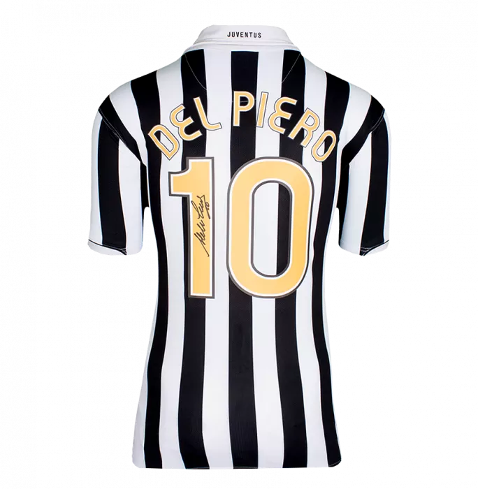 Icons Alessandro Del Piero Back Signed Juventus 2006-07 Home Shirt With Fan Style Numbers In Hero Frame: Option 1