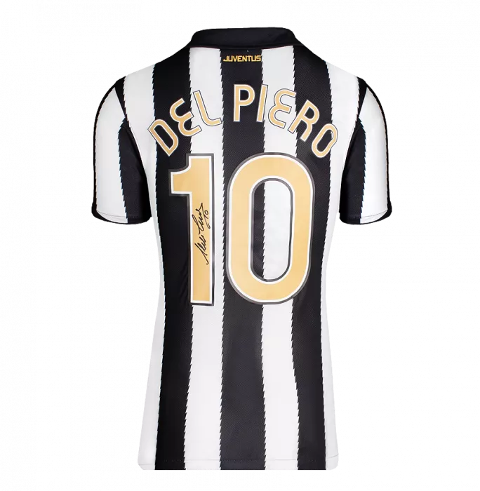 Icons Alessandro Del Piero Back Signed Juventus 2010-11 Home Shirt With Fan Style Numbers In Hero Frame: Option 1