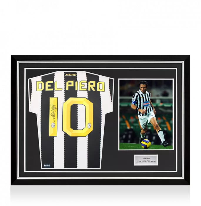 icons Alessandro Del Piero Back Signed Juventus 2010-11 Home Shirt In Hero Frame: Option 1