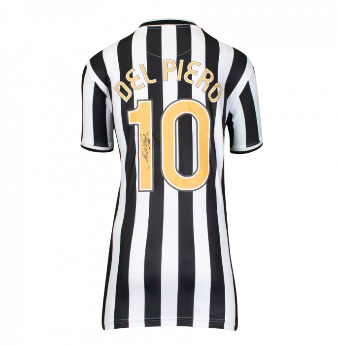 Icons Alessandro Del Piero Back Signed Juventus Retro Home Shirt With Fan Style Numbers In Classic Frame