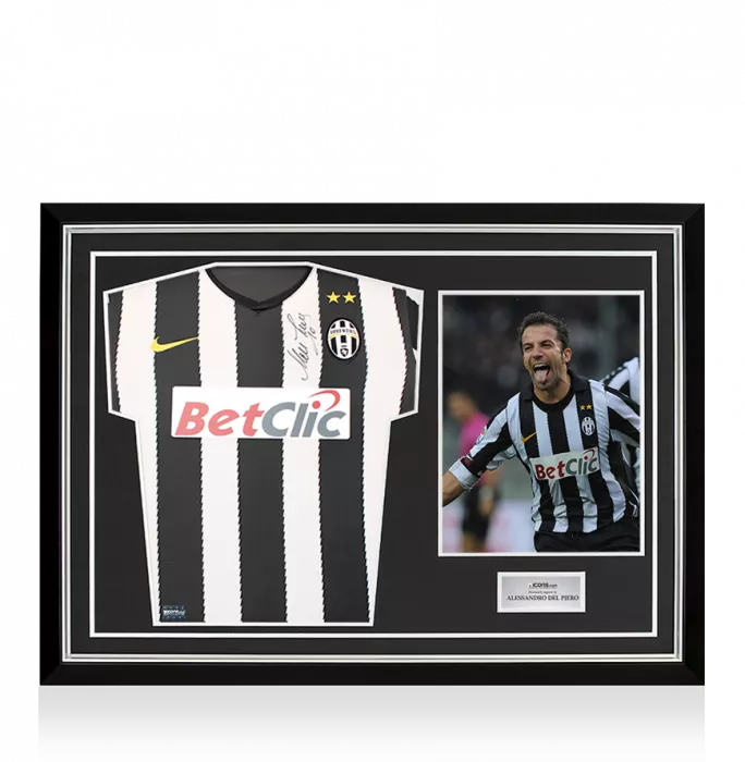 icons Alessandro Del Piero Front Signed Juventus 2010-11 Home Shirt In Hero Frame: Option 1