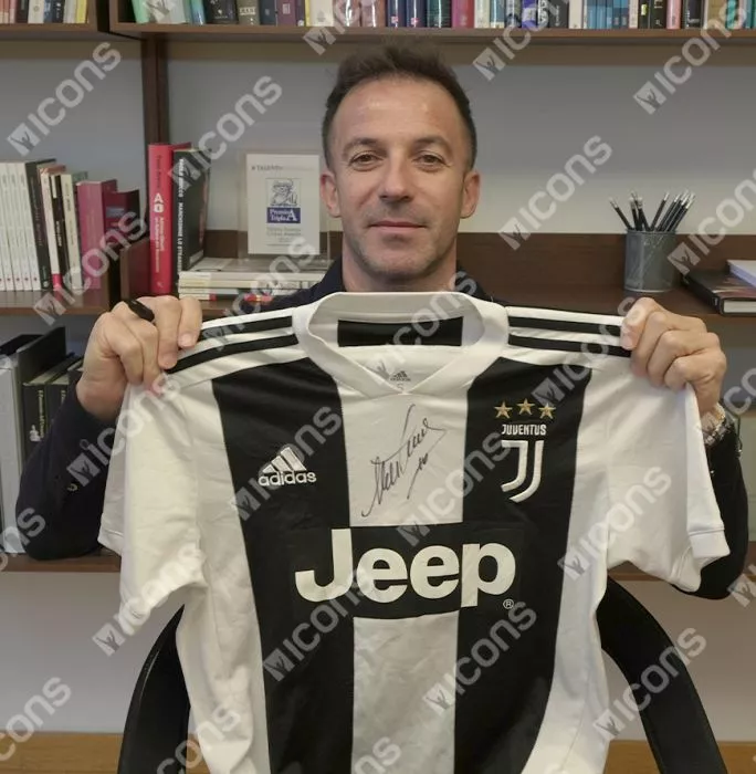Icons Alessandro Del Piero Front Signed Juventus 2018-19 Home Shirt In Deluxe Packaging