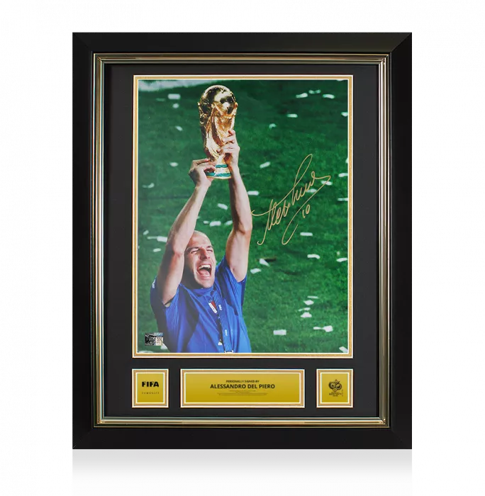 icons Alessandro Del Piero Official 2006 FIFA World Cup™ Signed and Framed Italy Photo: 2006 Winner