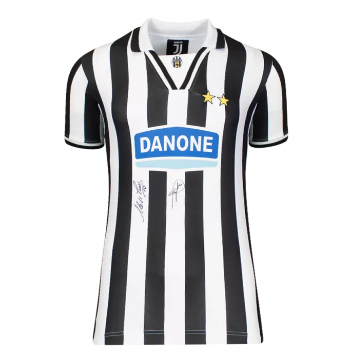 Icons Alessandro Del Piero & Roberto Baggio Signed Juventus 1994-95 Home Shirt In Deluxe Packaging