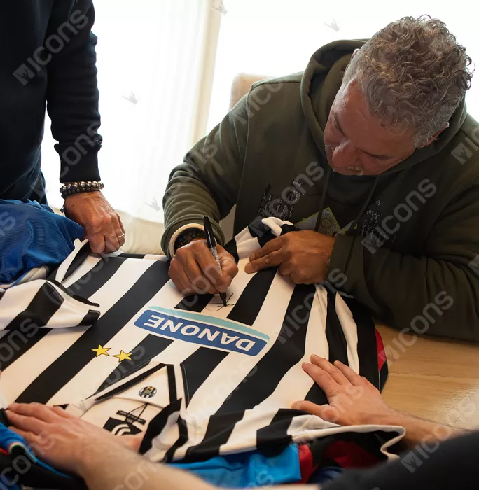 Icons Alessandro Del Piero & Roberto Baggio Signed Juventus 1994-95 Home Shirt In Classic Frame