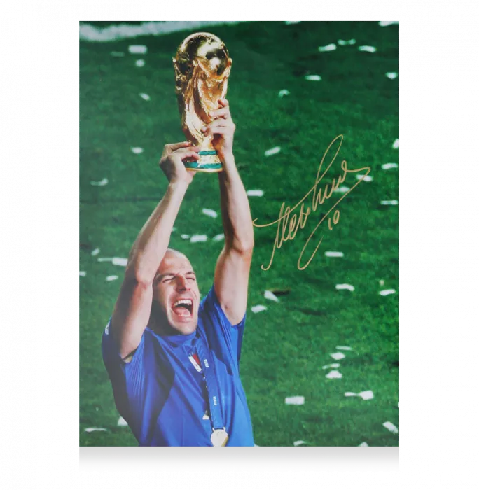 Icons Alessandro Del Piero Signed Italy Photo In Premium Photo Frame: FIFA World Cup Winner