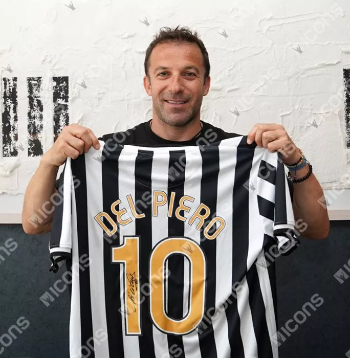 Icons Alessandro Del Piero Signed Juventus 2006-07 Home Shirt With Fan Style Numbers In Classic Frame
