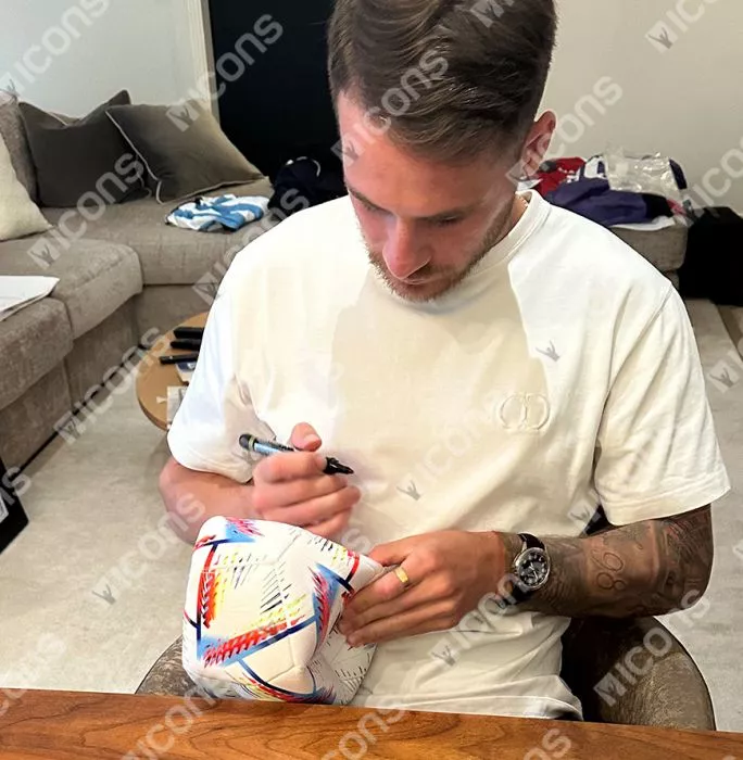 Icons Alexis Mac Allister Official 2022 FIFA World Cup™ Signed Football In Acrylic Case