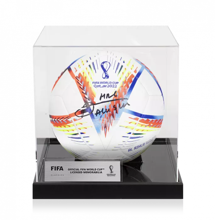 icons Alexis Mac Allister Official 2022 FIFA World Cup™ Signed Football In Acrylic Case