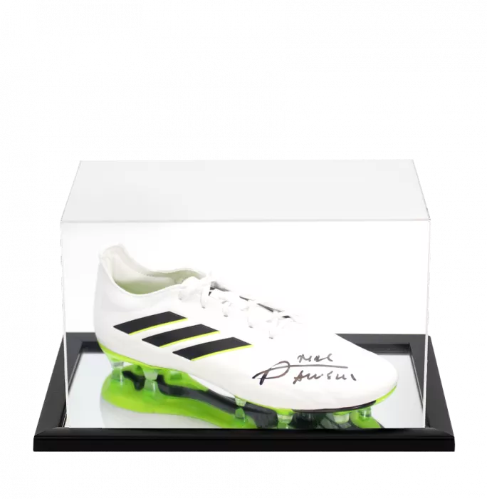 icons Alexis Mac Allister Signed White Adidas Copa Football Boot In Acrylic Case