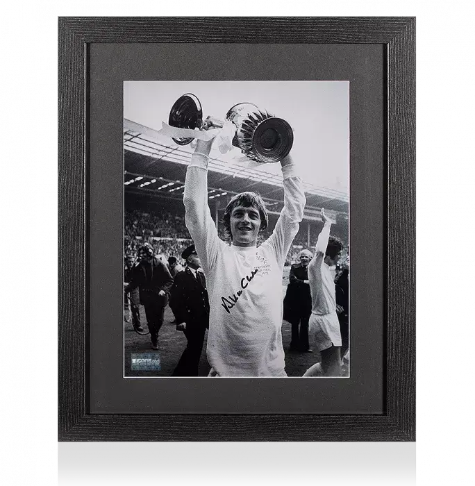 Icons Allan Clarke Signed Leeds United Photo In Black Wooden Frame: 1972 FA Cup Winner