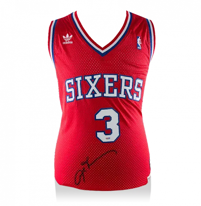 icons Allen Iverson Front Signed Philadelphia 76ers Jersey
