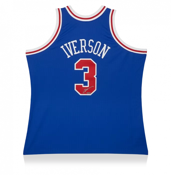 icons Allen Iverson Signed Philadelphia 76ers 1996-97 Alternate Jersey