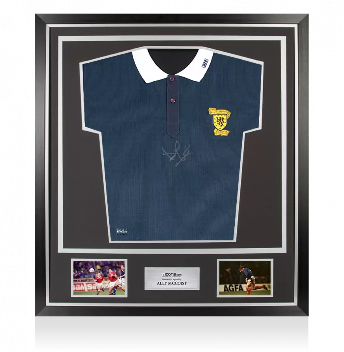 icons Ally McCoist Front Signed Scotland 1990 Home Shirt In Classic Frame