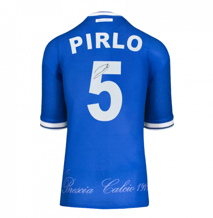 Icons Andrea Pirlo Back Signed Brescia 2000-01 Home Shirt In Classic Frame