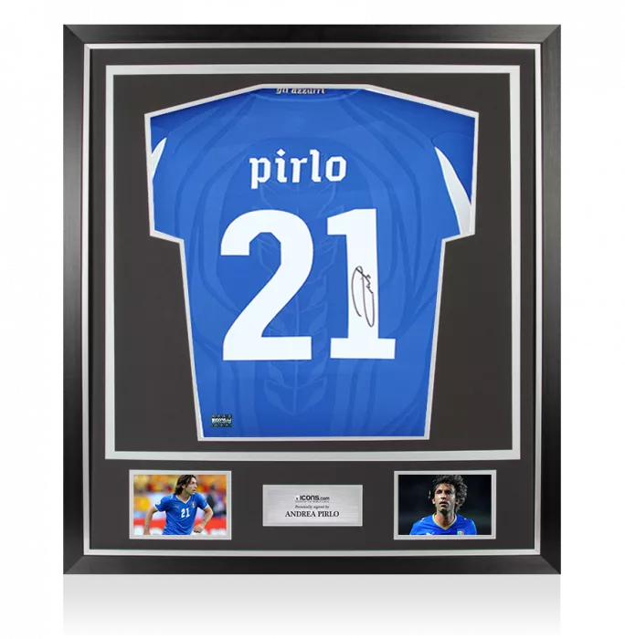 icons Andrea Pirlo Back Signed Italy 2010 Home Shirt In Classic Frame