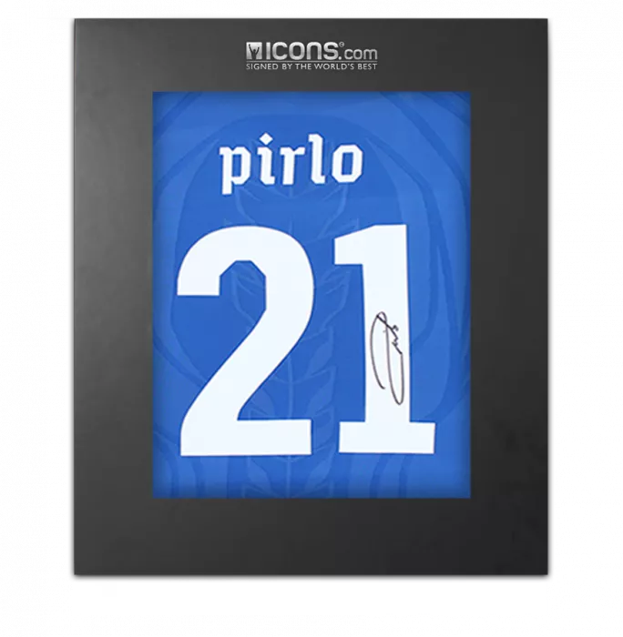 icons Andrea Pirlo Back Signed Italy 2010 Home Shirt In Deluxe Packaging